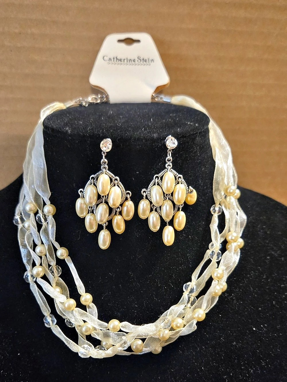 Catherine Stein Pearl-Look Necklace & Earrings Set